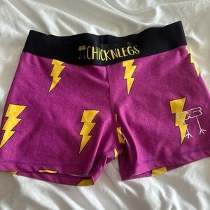 Chicknlegs Purple Lightning Athletic Shorts